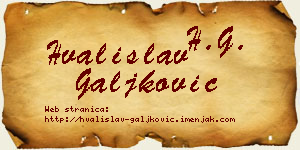 Hvalislav Galjković vizit kartica